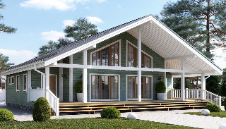 Купите проект дома с панорамными окнами в Вологде от HOUSE-STROY35 - цена от 3563 руб.